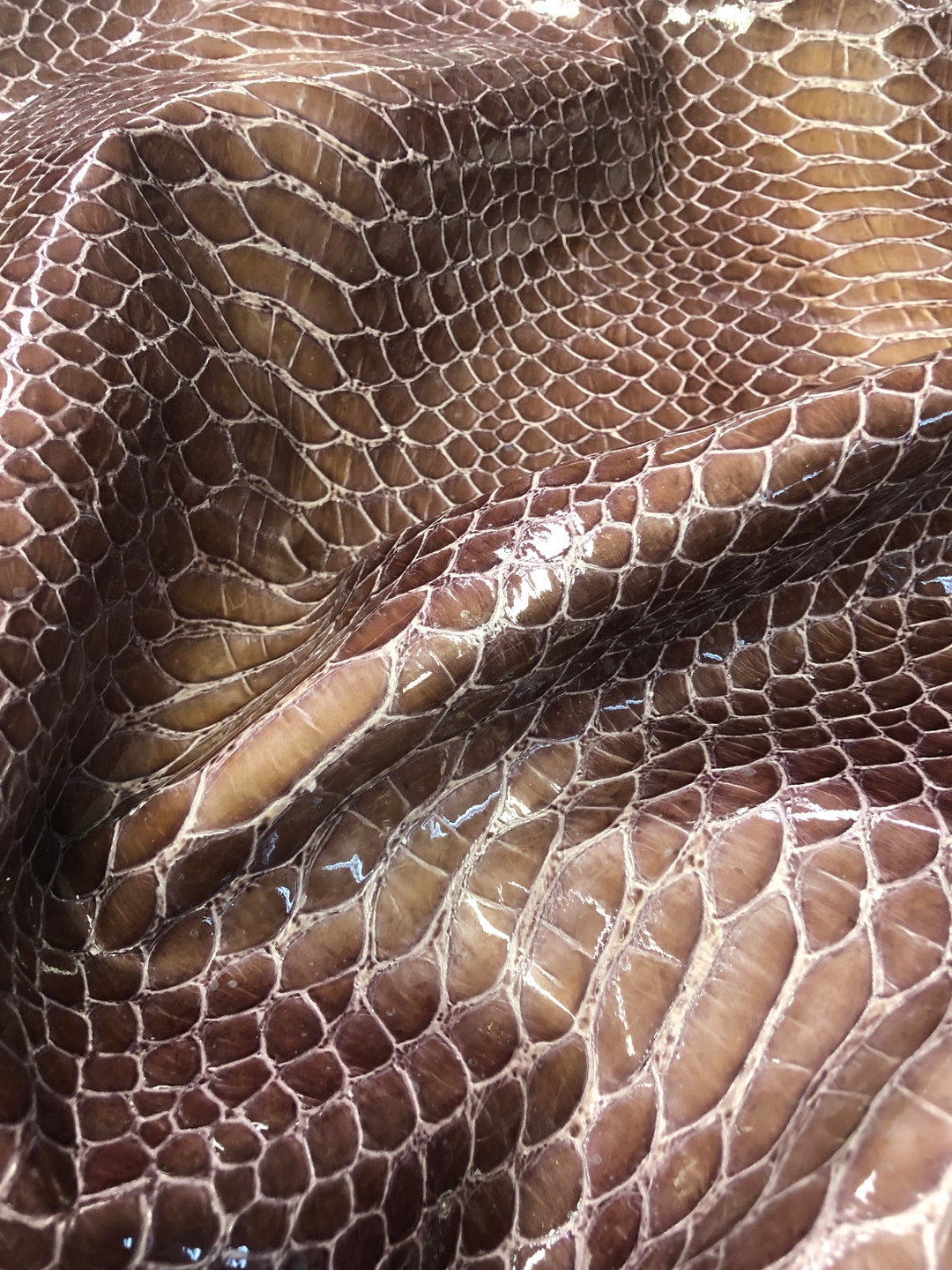 LEATHER Snake 24"x24" Dark Pink PATENT Python Cowhide Leather/thickness ...