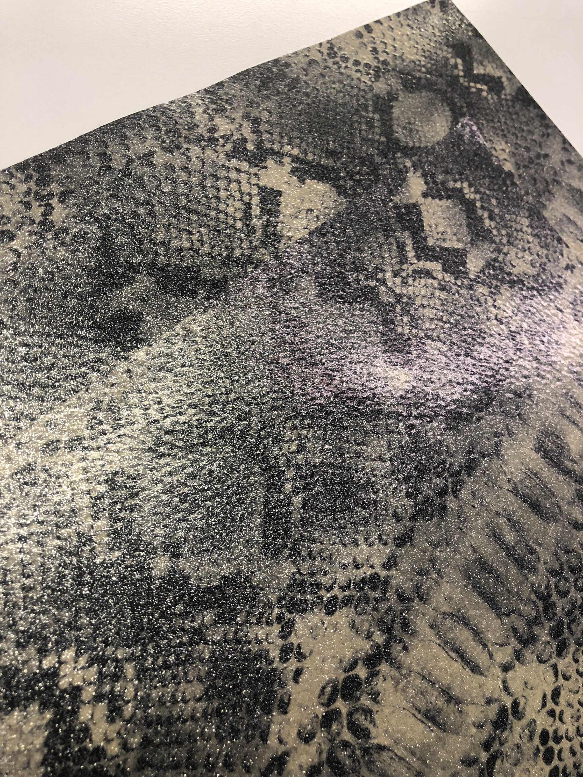Glitter Python Glitter Python Print Leather Sheet, Off-white Gray (10