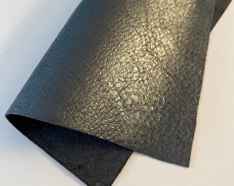 LEATHER  8”x8”, Metallic Pewter Textured Pigskin, Lightweight 0.8-0.9 mm