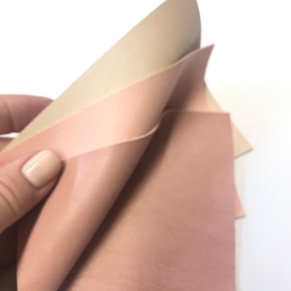Pink LEATHER 9"x9" Sheets 3 Shades Pink Pale Pink, Ballerina Pink, Light Rose Pink Lambskin Leather Sheets/Thickness 0.5-0.8mm/LSS-26
