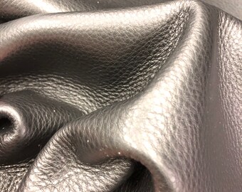 BLACK LEATHER COWHIDE Genuine Biker top grain cowhide 3-3.5 oz /1.2-1.4mm leather, perfect for handbags,wallets,smaller leather goods