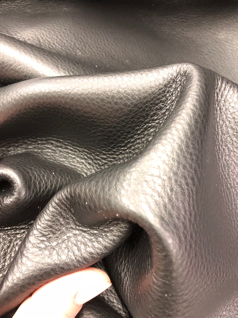LEATHER UPHOLSTERY Leather COWHIDE Genuine Black Top Grain Etsy