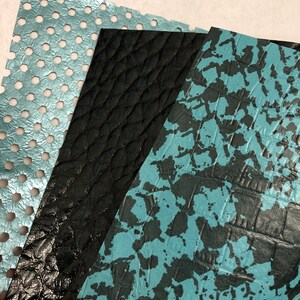 LEATHER TURQUOISE SET, Agua Black Python Print, Pearlized Blue ...