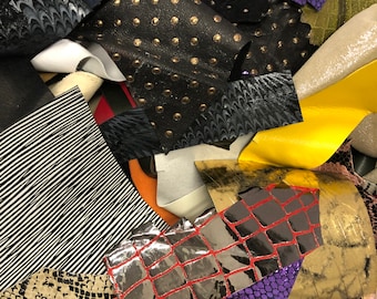 TOP LEATHER SCRAP/Leather Scraps/Leather Remnant/Cuts of printed leathers, Different thicknesses/Cowhide scrap/pigskin scrap/sold by lb,