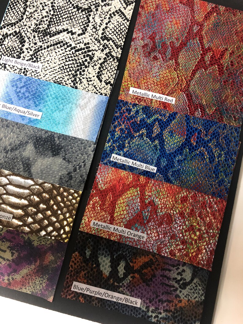 LEATHER SKINS PYTHON Print/genuine Leather Multi Metallic Red/blue ...