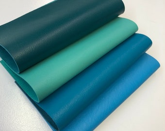 LEATHER Blue Green Colors 6"x6" Turquoise Green LEATHER, Aqua leather Sheet, Teal Green Leather Skins/Dark Turquoise Lambskin leather/LSS-21