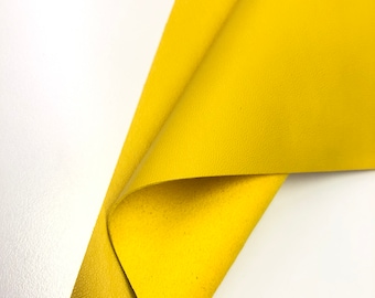 Yellow LEATHER 12"x24" Sunflower Yellow LEATHER, Yellow Soft leather Sheet, Leather Skin/Lambskin leather/Leather Scrap/CC325