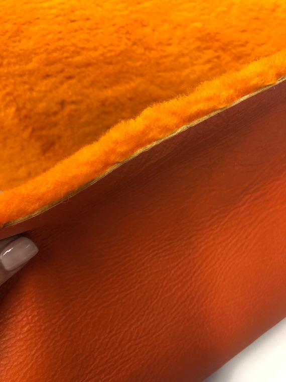 Shearling Orange Natural Sheepskin Authentic Leather, Orange Hair Shearling Orange Nappa Leather, Hair on Sheepskin, Wool