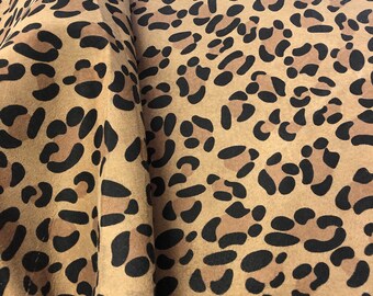 Animal Print LEATHER JAGUAR LEOPARD Print Genuine Leather, You Choose Size or Full Skins ,Thickness 1.2-1.5mm, Genuine Leather Sheets