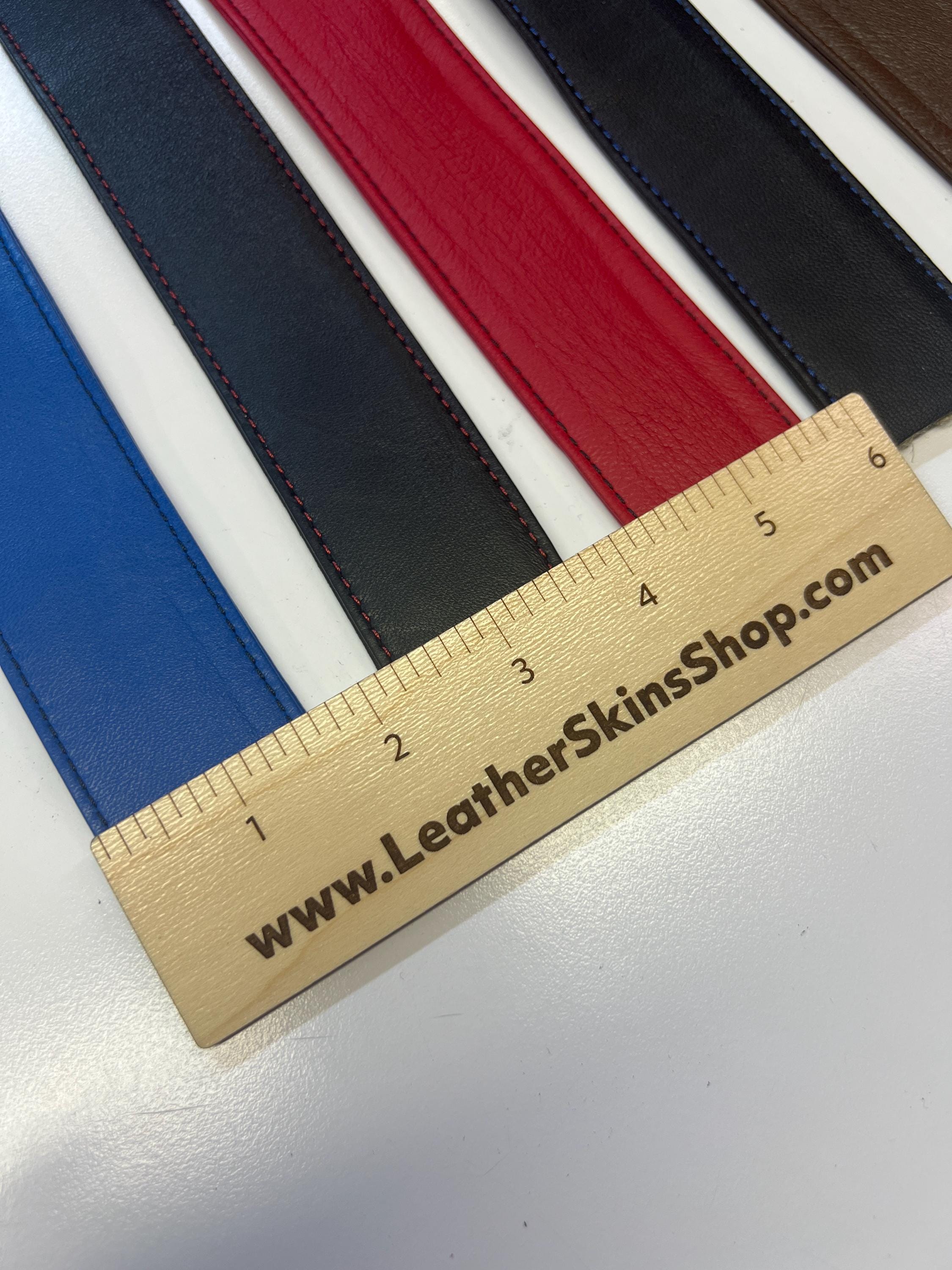 LEATHER STRAP Trim, 1.5"stitched Leather, GENUINE Leather, Leather Trim ...
