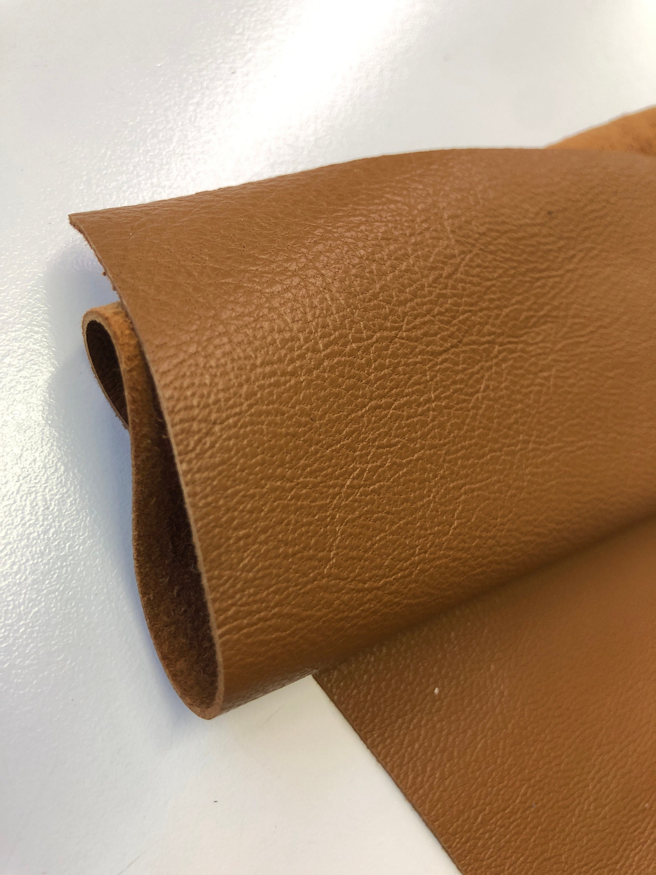 Leather Remnants 2 garment grade brown genuine leather under 1mm for DIY  project
