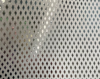 LEATHER 8”x8” Craft Leather Sheet, Diamond Silver Metallic White Calf Suede, Thickness 1.6mm/4oz