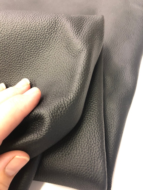 Black Textured LEATHER SKIN Hide/leather Hide/ 3-3.5 Oz /1.2-1.4mm