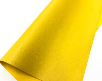 Yellow LEATHER Sunflower Yellow LEATHER, Yellow Real leather Sheet, Yellow Soft Leather Skins/Lambskin leather/Leather Scrap/CC325