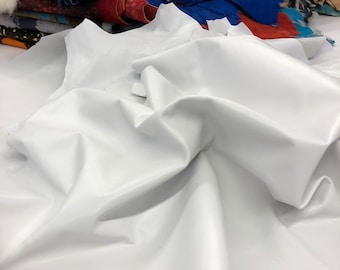 WHITE SUPERB LEATHER, soft supple lambskin leather, nappa, thin lightweight.06-0.9mm thickness, garment weights