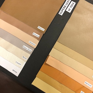 Neutral Lambskin Leather Sheet, Earthtone Colors, 0.6mm