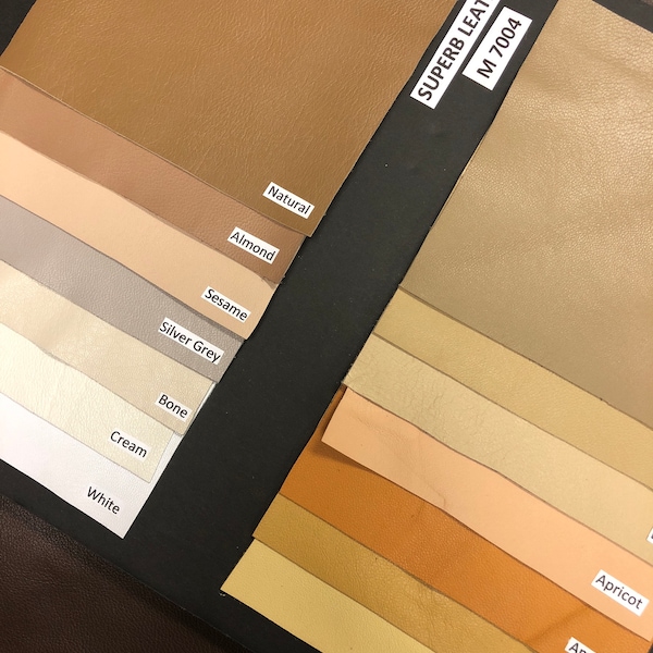 Neutral Lambskin Leather Sheet, Earthtone Colors, 0.6mm