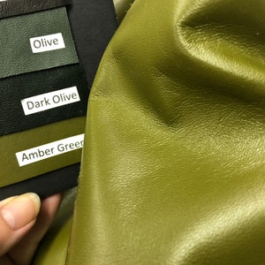 GENUINE LEATHER AMBER Green Color,&quot;Superb M 7005&quot;,Top Quality Superb Lambskin leather hide,Thickness 0.6-0.8mm,soft lightweight leather skin