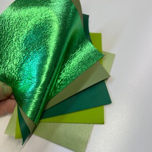 Green  LEATHER/Lambskin LEATHER, leather scrap, leather sheets, thickness 0.6-0.9mm