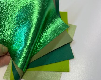 Green  LEATHER/Lambskin LEATHER, leather scrap, leather sheets, thickness 0.6-0.9mm