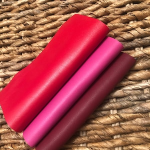 LEATHER Real Lambskin Leather, Red Real Leather Skin, Pink Leather, Wine Lambskin Leather Sheets/ Top quality Leather/ Thickness 0.5-0.8mm