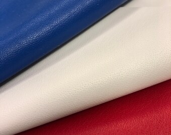 USA Flag Color LEATHER/Set of Red/White/Blue, Leather Crafting Set/GENUINE lambskin leather/Top quality Buttery Soft Lambskin Leather, 0.7mm