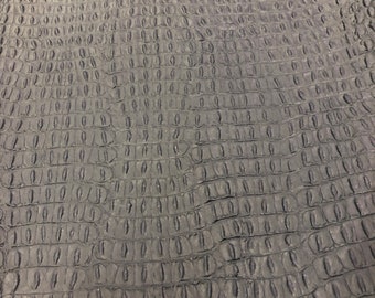 LEATHER 8"X10" Navy CROCODILE Cowhide LEATHER/Dark Blue Embossed Hornback Croco/Crafting Leather Sheets/Thickness 3.5 oz, 1.5mm