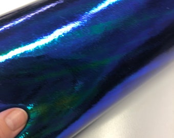 SUPER SHINE BLUE Leather/Glossy Blue Green Purple Metallic Cowhide Leather Hide/Leather Sheets/Leather Scrap Metallic/Thickness 1.4mm