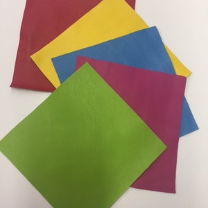 LEATHER SHEET, Bright Colors LEATHER Scrap/leather, scraps/Leather skins/Green/Fuschia/Blue/Yellow/Red/thickness 0.7mm