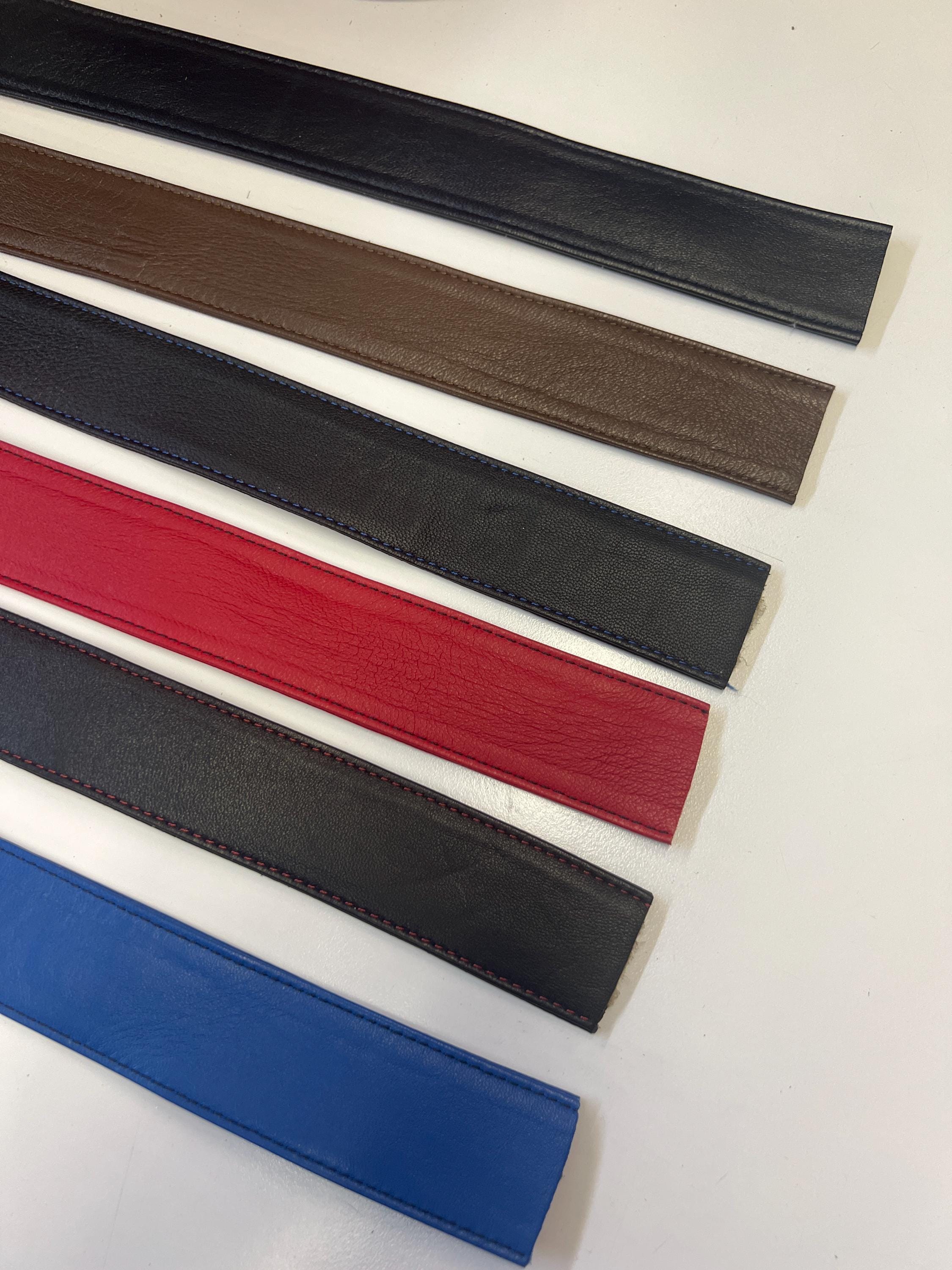 LEATHER STRAP Trim, 1.5"stitched Leather, GENUINE Leather, Leather Trim ...