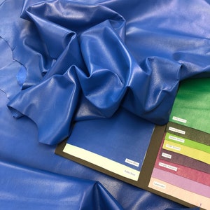 LEATHER GENUINE SKIN, Royal Blue Color &quot;Superb M 7005&quot;  Top Quality Superb Lambskin leather hide,Thickness 0.6-0.8mm,buttery soft skin