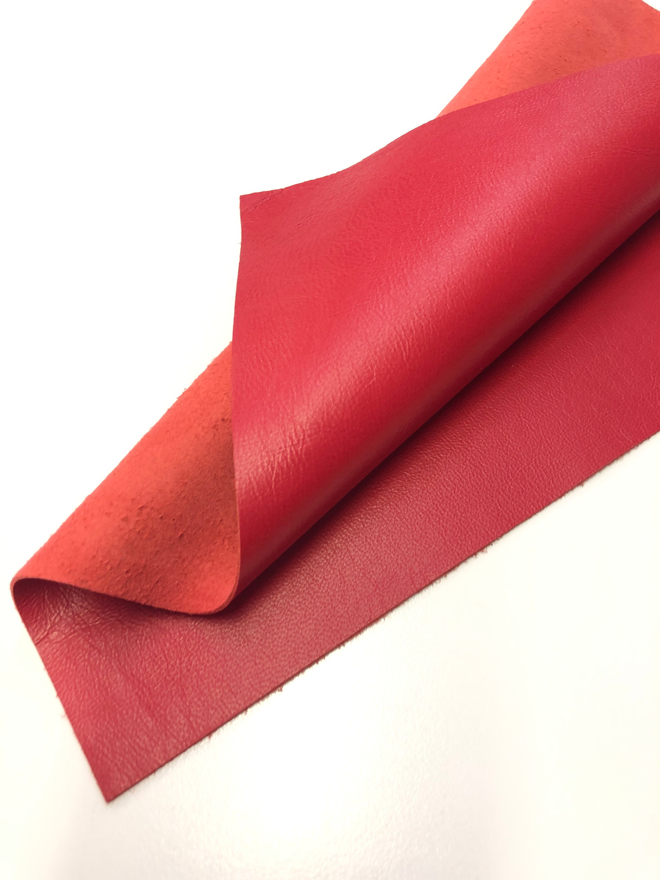LEATHER 12"x12" Red Lipstick Red Fire Red LEATHER, leather Sheet, Leather Skins/Variety Leather Colors/Lambskin leather/Leather Scrap/CC325