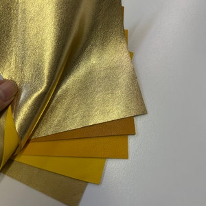 Leather Skins Yellow LEATHER/Lambskin LEATHER, leather scrap, leather sheets, thickness 0.6-0.9mm
