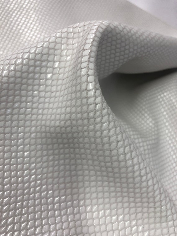 WHITE Snake LEATHER Scale/leather Bright Shiny Patent Look