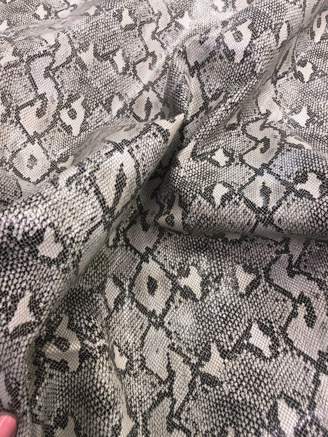 LEATHER SNAKE Python,most Realistic Print, Baby Python Genuine Leather ...