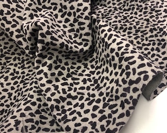 GREY BLACK Chettah Printed Suede/Soft Suede Black Spotted Print/You CHOOSE Your Size/Ask for Custom Size or Buy full Skin/thickness 0.6mm