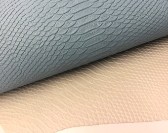 LEATHER Blue SNAKE embossed leather, Calfskin Leather Hide/Craft Leather/Leather hide, leather sheet/ crafting leather/hide/ thickness 1.6mm