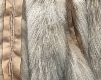 Fur FOX HOOD TRIM, real fox fur trim for the hood of the jacket, 29-32” average lengthx1.5” wide with tape to sew for the hood of the jacket