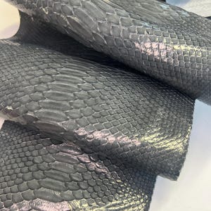 Gray Python Snakeskin Leather Skins- Leather Exotic for Handbags- leather Skins for bracelets- leather hides- Leather for accessories