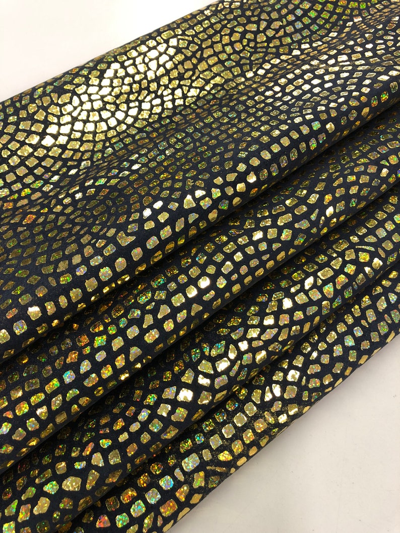 LEATHER 8x10 Suede GOLD IREDESCENT Metallic Gold Navy Genuine SuedeThickness 0.6 mmLeather SheetsGenuine Suede Leather