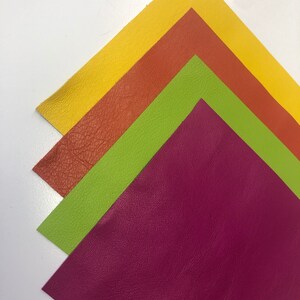 LEATHER Bright Colors Bright Pink, Bright Green, Orange, Yellow finest quality Leather SHEETS, soft thin, thickness .06mm, LeatherSkinsShop