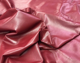 Dark RED LEATHER SKINS/Fall Red Lambskin leather/ Buttery Soft Genuine Leather Skins Hides/ Supple Soft thickness 0.6 mm