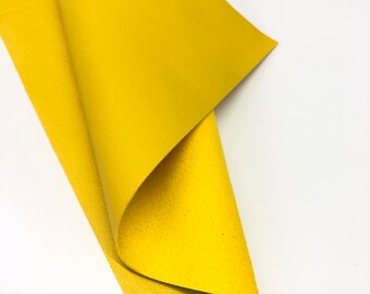 LEATHER 12"x12" Sunflower Yellow LEATHER, leather Sheet, Leather Skins/Variety Leather Colors/Lambskin leather/Leather Scrap/CC325