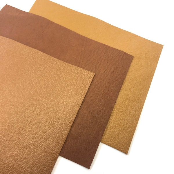 LEATHER REAL NATURAL Natural Camel, Luggage Brown, Russet Leather Hide, top quality Lambskin Leather Skins/Thickness 0.6-0.7mm