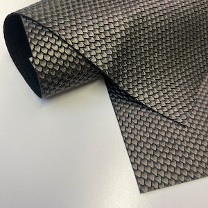NEW LEATHER 12&quot;x24&quot;Antique Pewter Snake Print Calfskin Skin /Genuine Calfskin Leather Hide/Thickness 1.5mm/ Leather skins