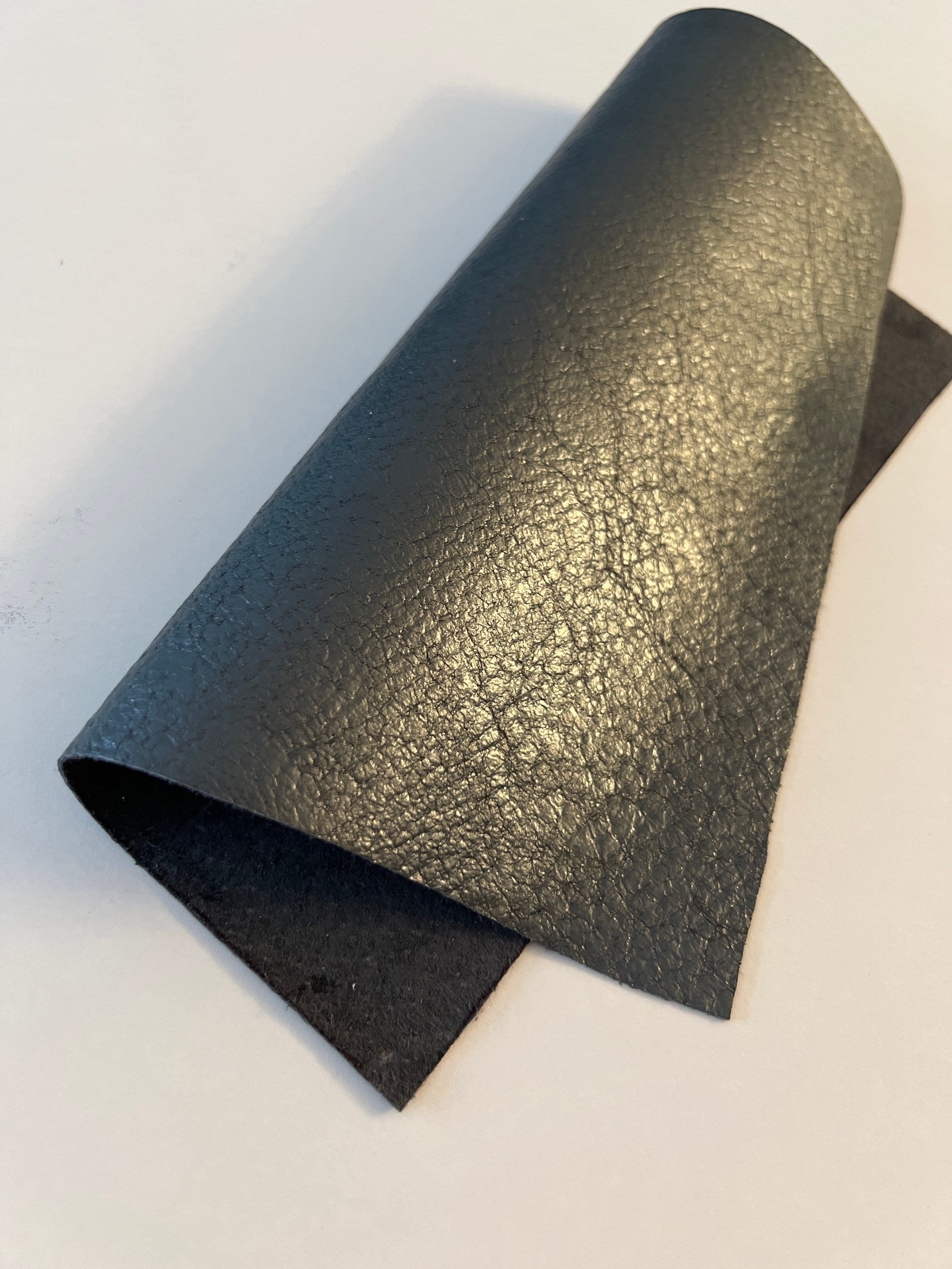 LEATHER 8”x8”, Metallic Pewter Textured Pigskin, Lightweight LEATHER 8”x8”, Metallic Pewter Textured Pigskin, Lightweight