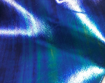 LEATHER IRIDESCENT Blue Green Purple Metallic Cowhide Leather Hide/Thickness 1.4mm