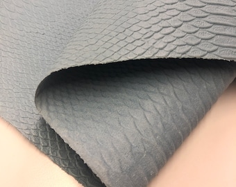 LEATHER Blue SNAKE embossed leather, Calfskin Leather Hide/Craft Leather/Leather hide, leather sheet/ crafting leather/hide/ thickness 1.6mm