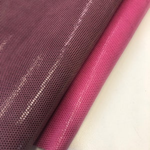 SUEDE  12&quot;x12&quot; Dark Red/ Wine/Tiny Shiny Dots Hot Pink Fuchsia Calfskin Suede/crafting leather hide/thickness 1.5mm