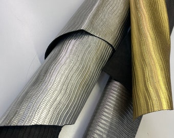 NEW LEATHER 12"x24" Metallic Silver Gold Pewter Leather Sheets